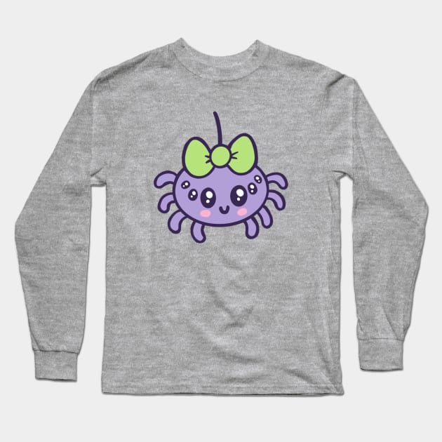 Kawaii Spider Long Sleeve T-Shirt by Alexandra Franzese